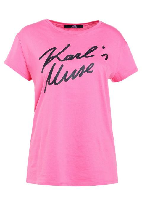 Karl Lagerfeld Karls Muse Tshirt Con Stampa Fandango Pink