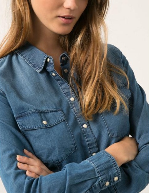 Camisa Denim Detalle Bolsillos