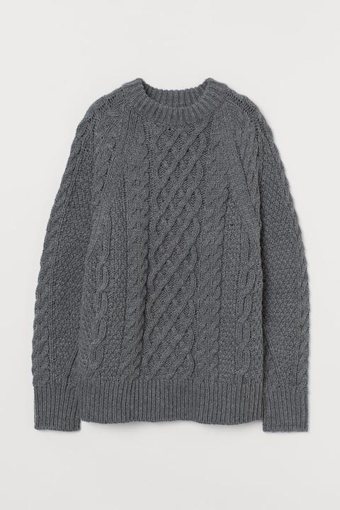 Cable-knit Jumper - Grey