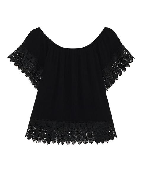 Blusa Hombros Al Aire Detalle Crochet