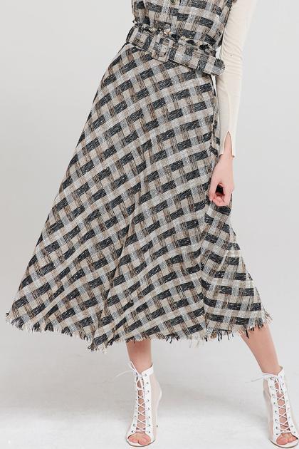 tweed maxi skirt