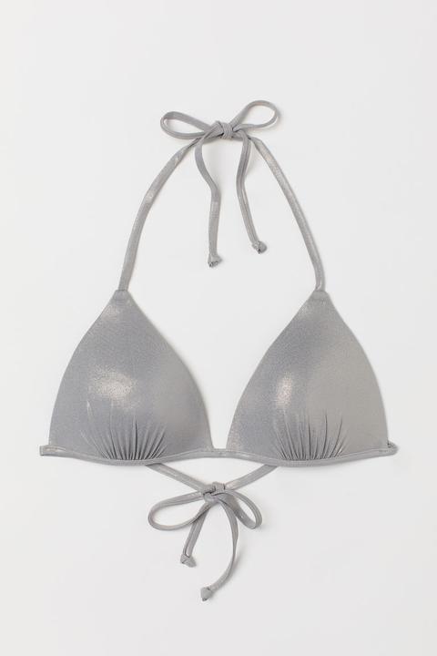 Top De Bikini Con Relleno - Gris