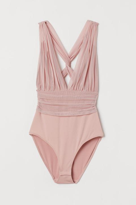 H & M - Body In Mesh - Rosa