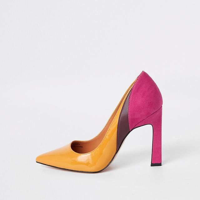 river island pink court shoes