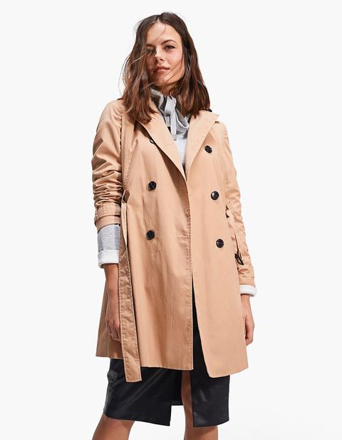 Trench Collo A Revers Beige