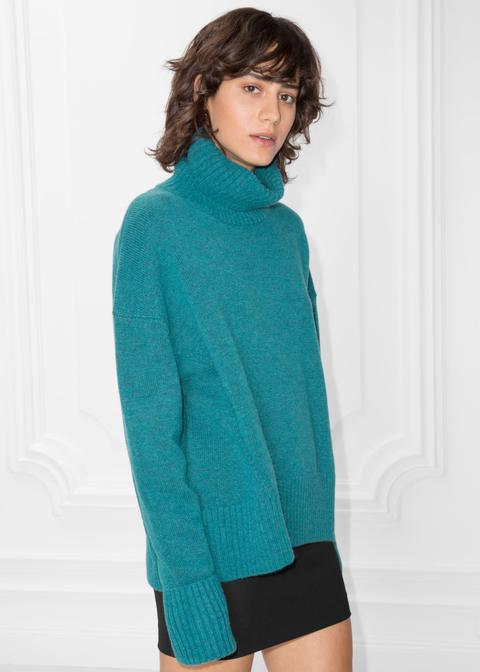 Wool Blend Turtleneck Sweater