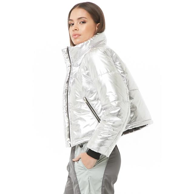 silver puffer jacket forever 21