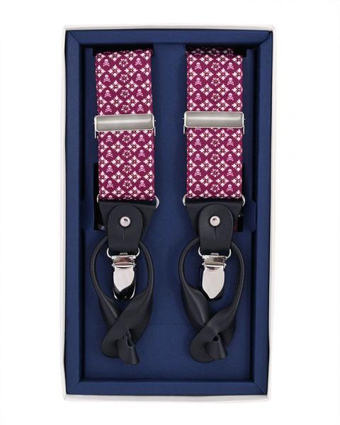 Skull & Motivo Suspenders Bordeaux