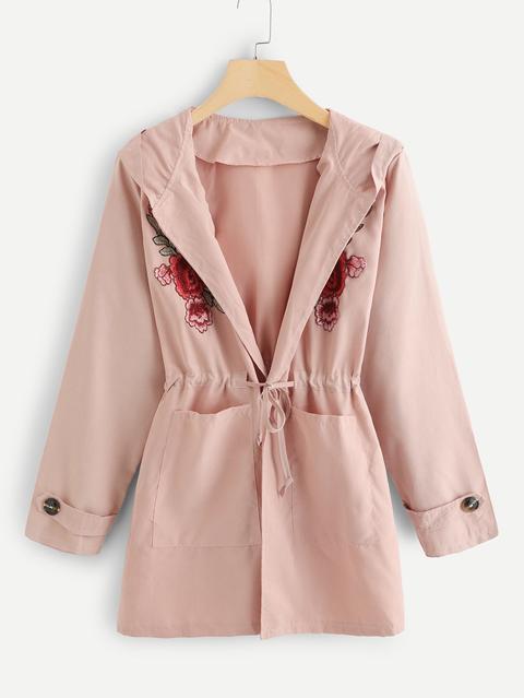 Cappotto Con Pizzo Con Applicazioni Con Ricami Floreali