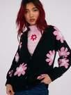 Flower Repeat Oversized Knit Cardigan