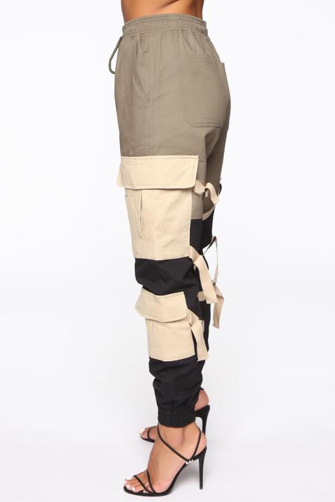 olive cargo joggers