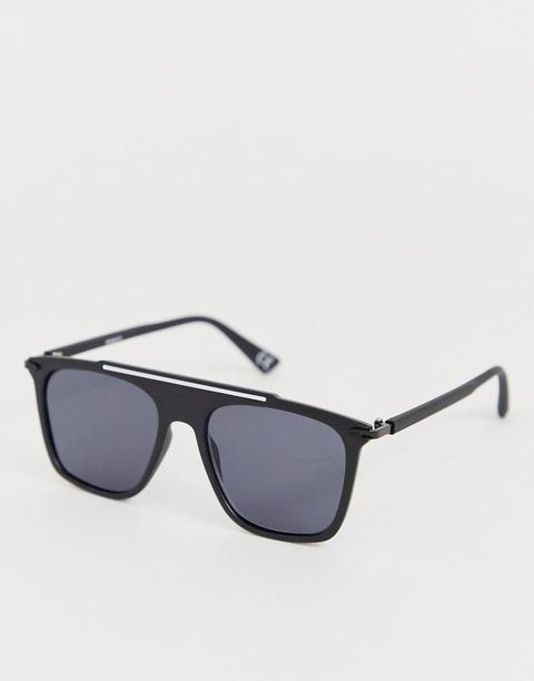 Gafas De Sol Retro Con Diseño Recto En Negro Con Lentes Ahumadas Navigator De Asos Design