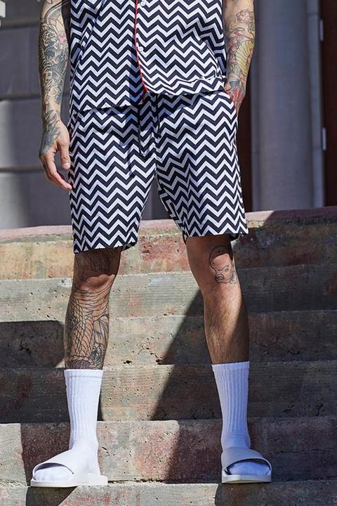 French Montana Zig Zag Print Shorts Co-ord