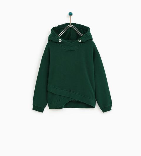 Sudadera Capucha Bajo Cruzado