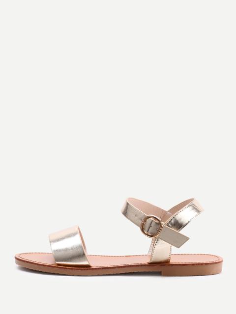 Metallic Open Toe Sandals