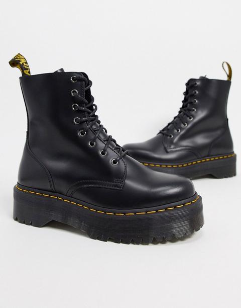 Botas Con Plataforma Y 8 Ojales En Negro Jadon De Dr Martens