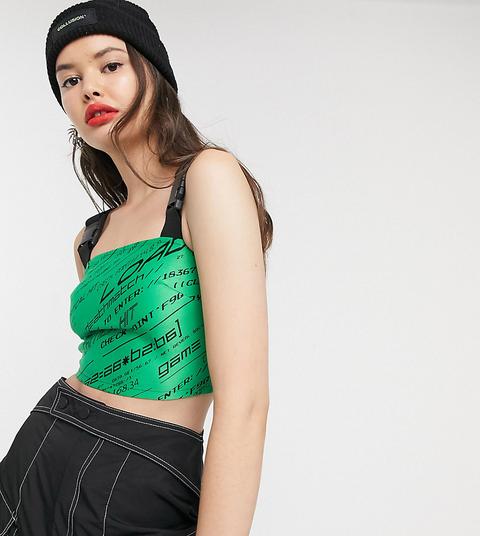 Collusion - Typo - Crop Top À Boucles-vert