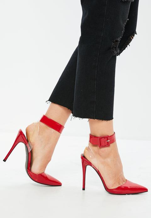 Zapatos De Salón Sin Talón En Rojo