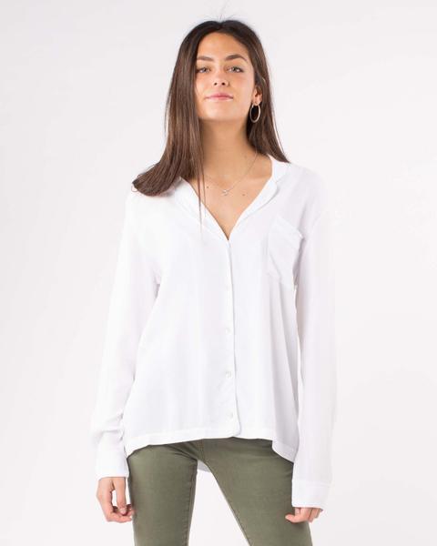 Blusa Abotonada Toque Pijama Blanco