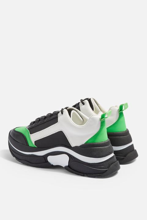 green chunky trainers