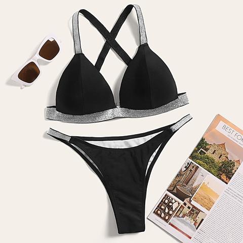 Set Bikini Top Brillante Con Fasce
