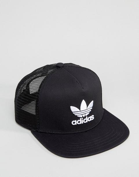 Adidas Originals - Bk7308 - Cappellino Trucker Nero Con Trifoglio - Nero