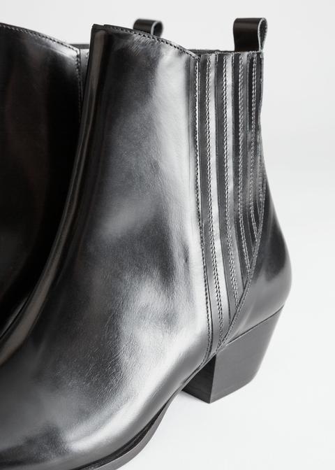 low leather cowboy boots
