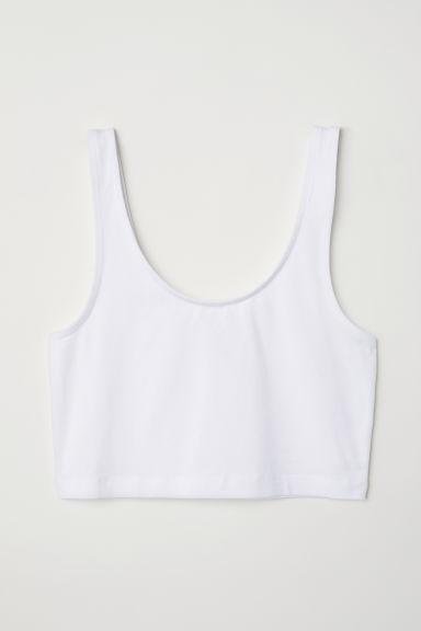 H & M - Top Corto - Blanco