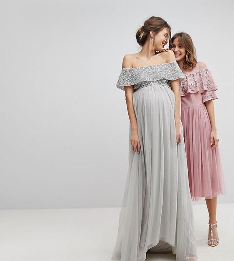 Maya Maternity - Vestito Con Scollo Alla Bardot