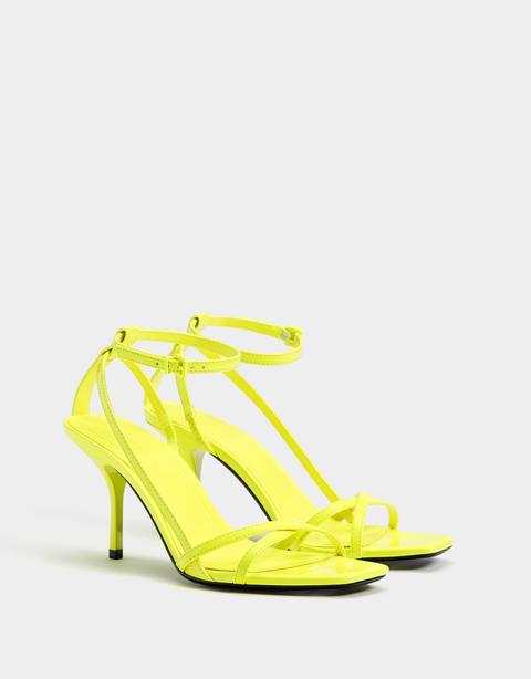 Neon Multi-strap Heeled Sandals