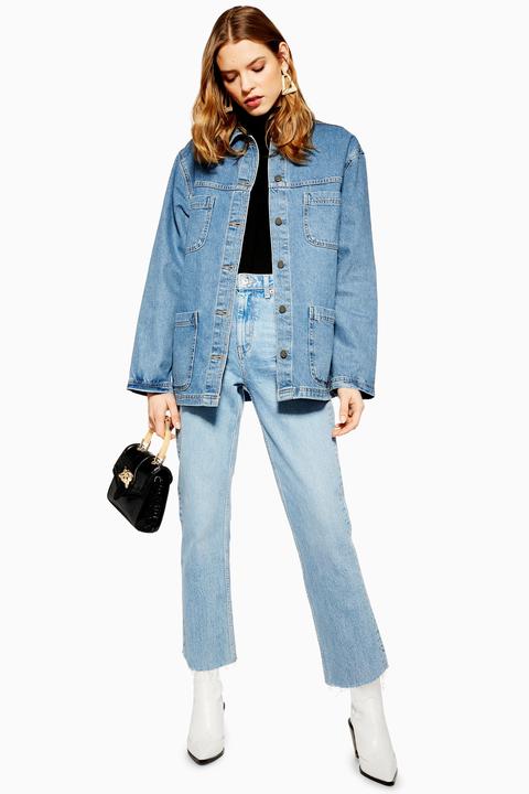 topshop oversized denim shacket
