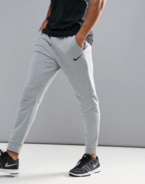 Nike Training - Dri-fit 860371-063 - Pantaloni Felpati Grigi Stretti In Fondo - Grigio