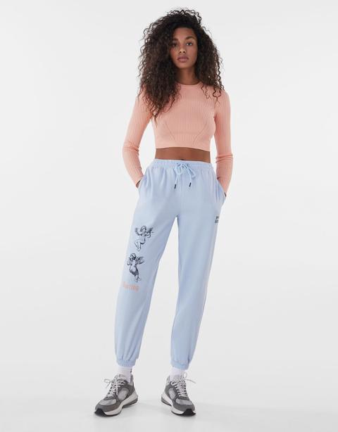 Plush Print Jogging Trousers