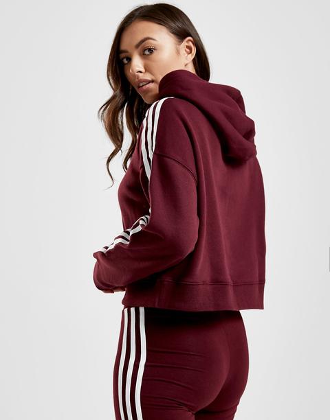 adidas cropped hoodie burgundy
