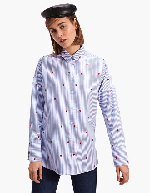 Camicia Ricami All Over Celeste