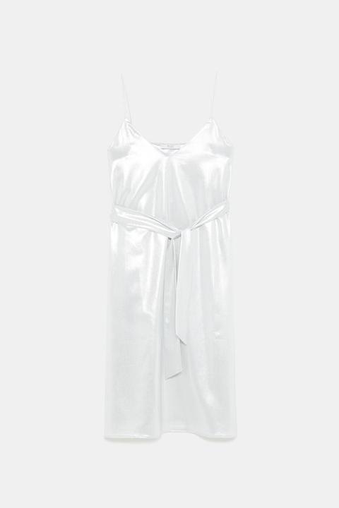 Vestido Lencero Efecto Metalizado
