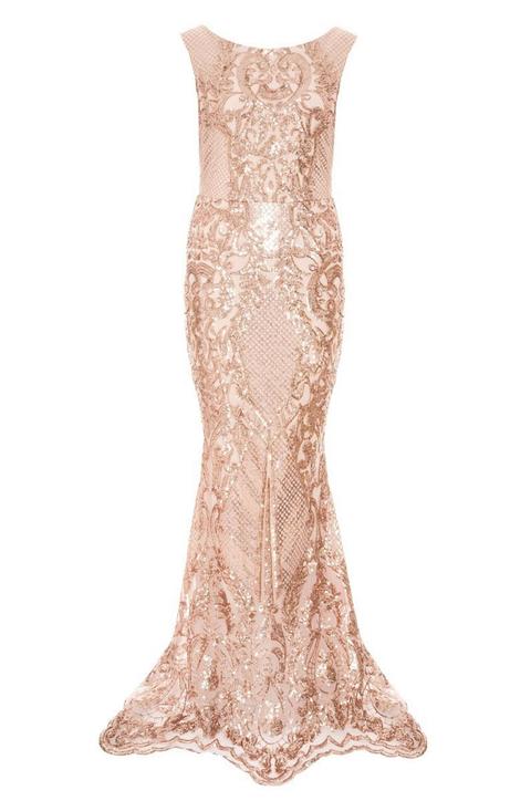 rose gold fishtail dress
