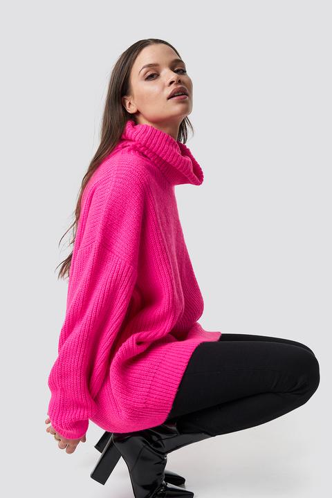 Na-kd Trend Neon Oversized Sweater - Pink