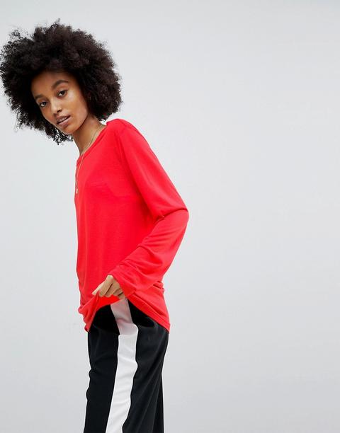 Asos - Maglia A Maniche Lunghe In Jersey Leggero - Rosso