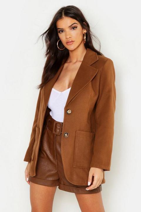 womens brown blazer jacket