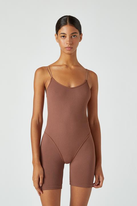 Seamless Bodysuit With Double Straps