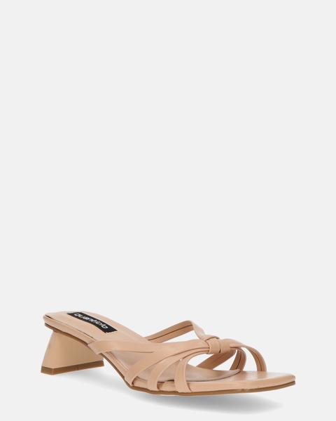 Judie - Sandalia Con Tacón Y Rayas En Beige