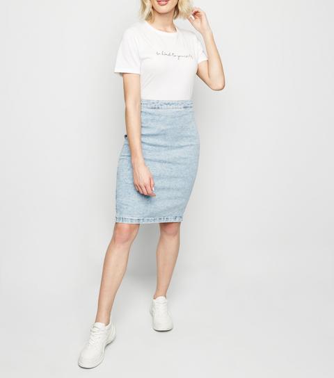 Denim pencil outlet skirt new look