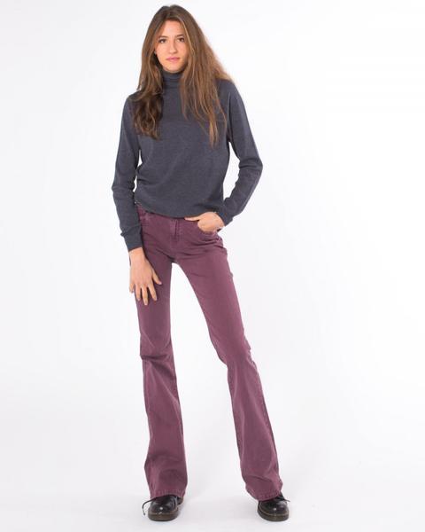 Pantalon Vaquero De Campana Elastico Morado From Renatta Go