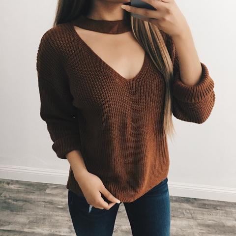 Kelly Choker Sweater (camel)