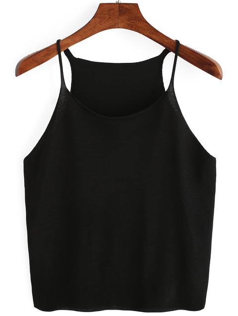 Cami Top De Punto -negro