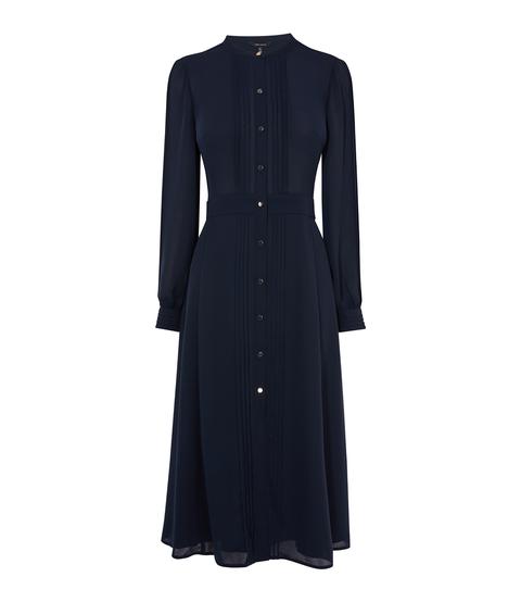 karen millen pleated midi shirt dress