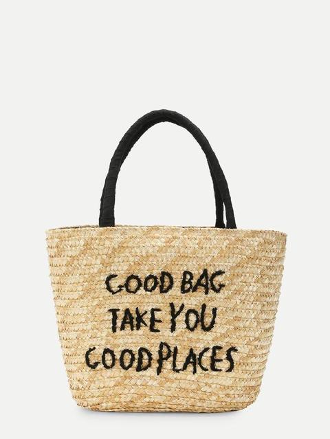 Tote Bag Con Dettaglio Lettera