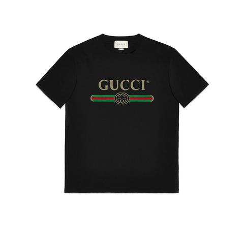 Camiseta Extragrande Con Logotipo Gucci