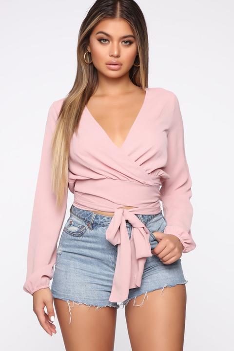 Little White Lies Top - Mauve